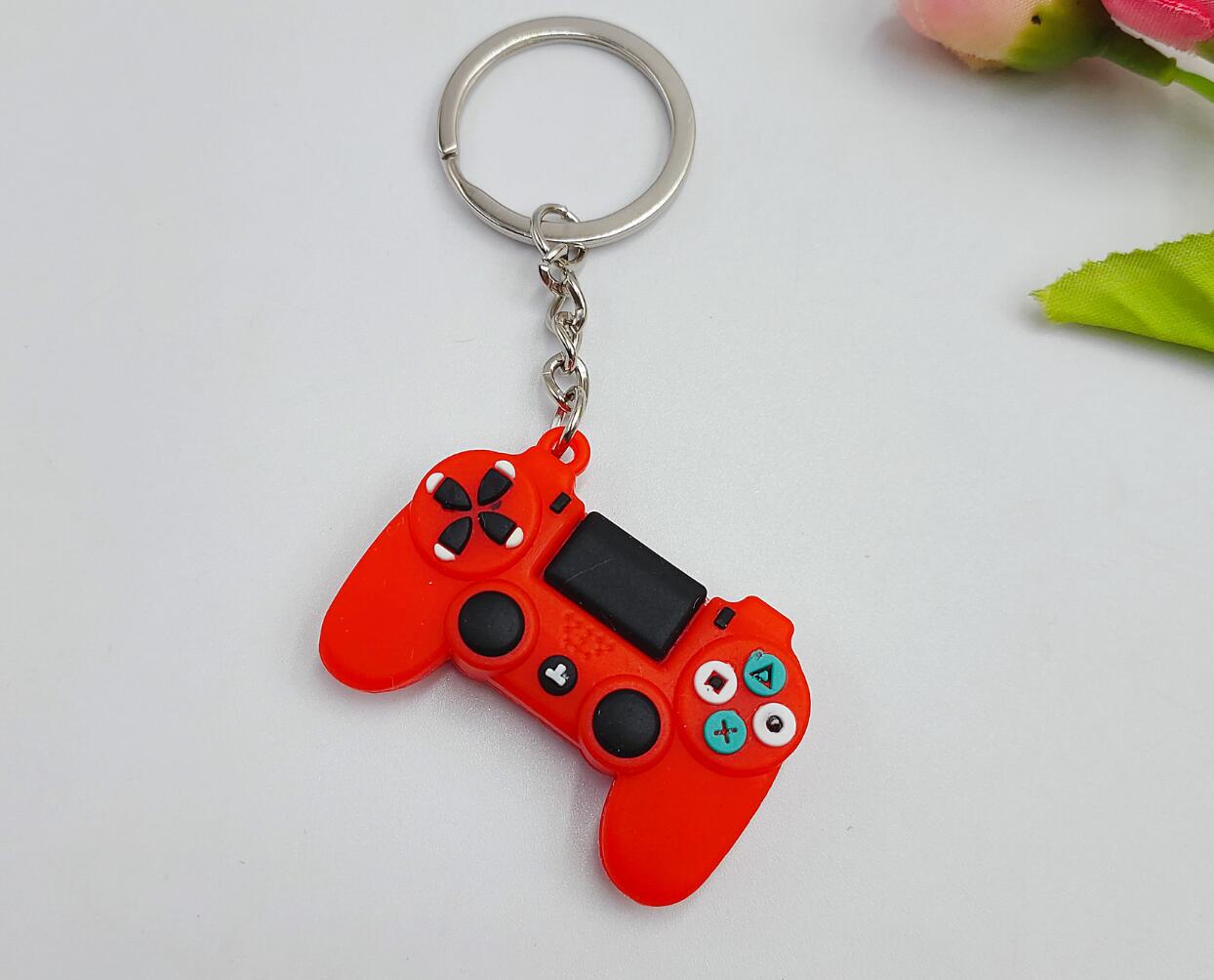 PVC mini game console handle keychain