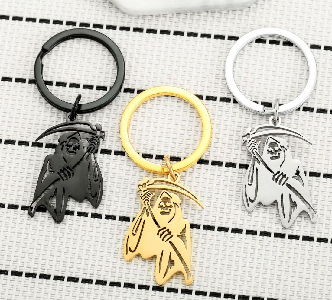 Stainless steel Grim Reaper's sickle keychain