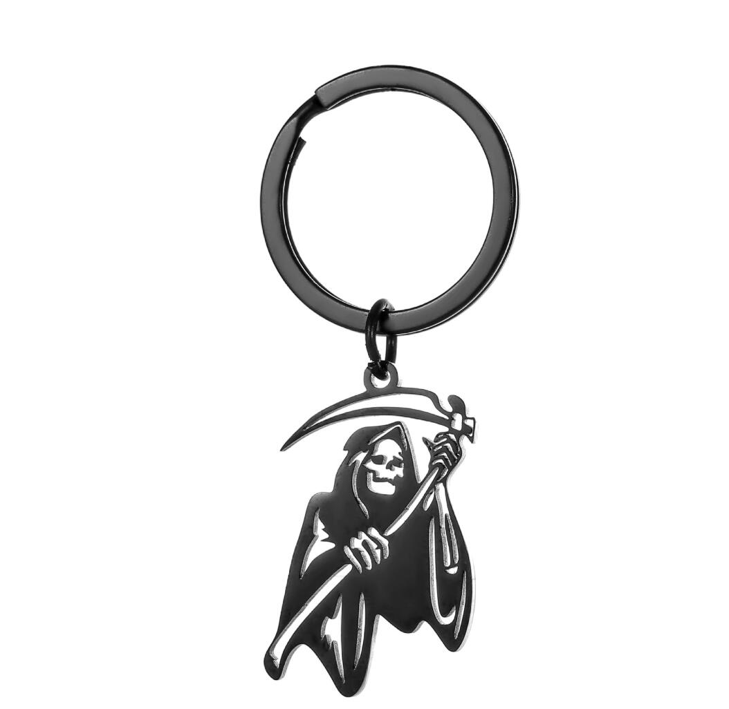 Stainless steel Grim Reaper's sickle keychain