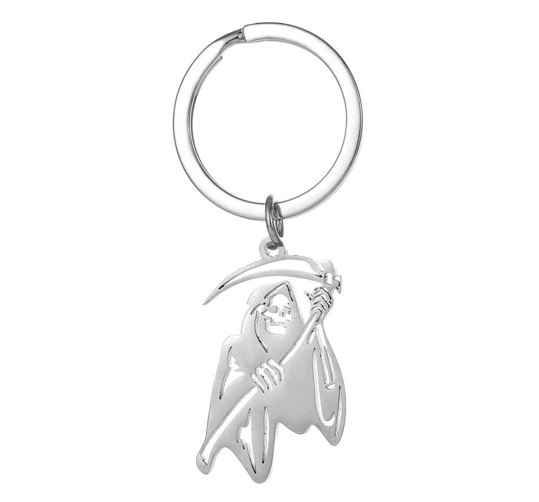 Stainless steel Grim Reaper's sickle keychain