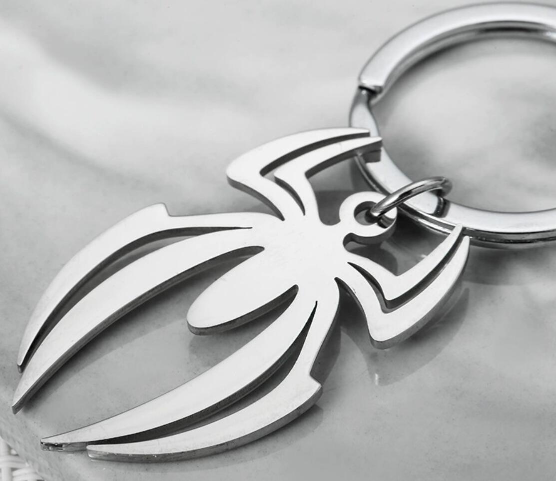 Spider stainless steel keychain