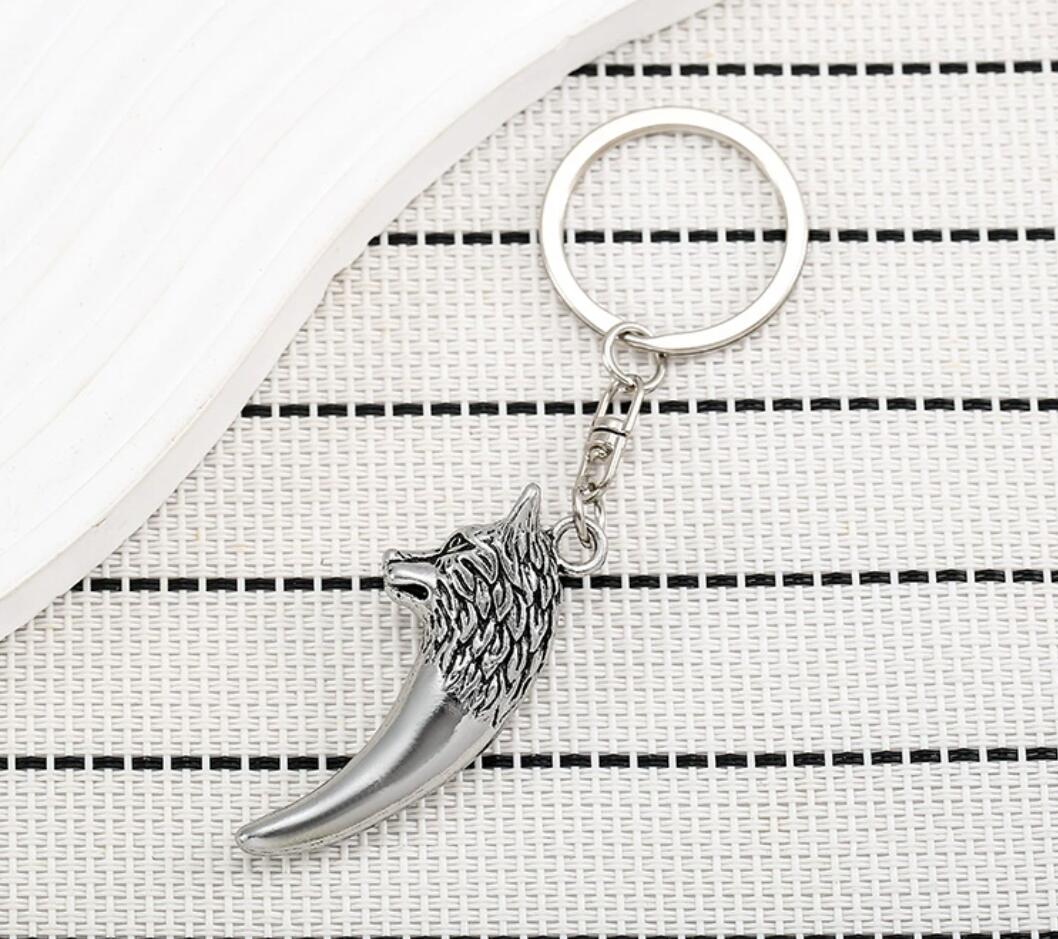 Retro wolf head Keychain