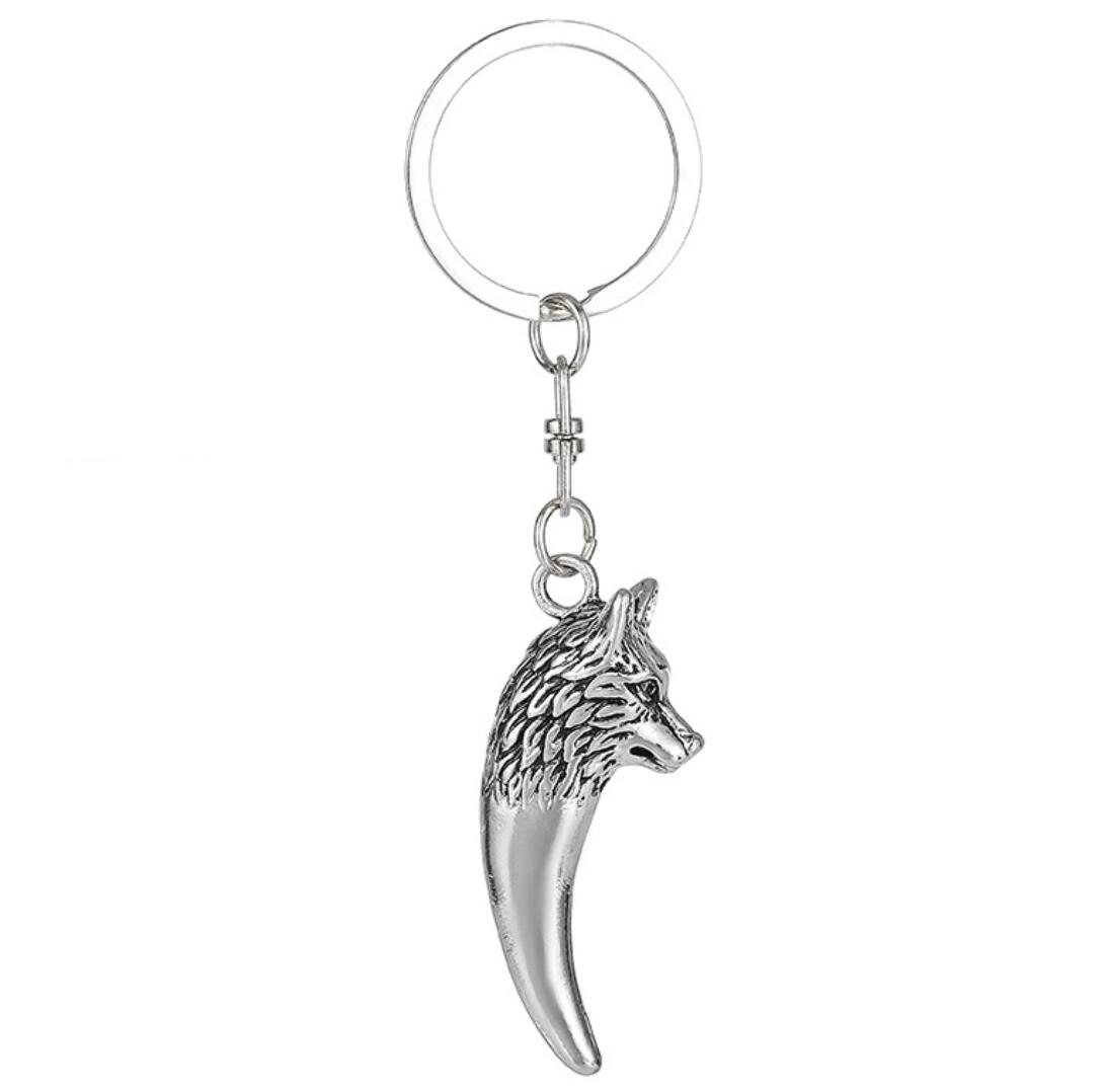 Retro wolf head Keychain