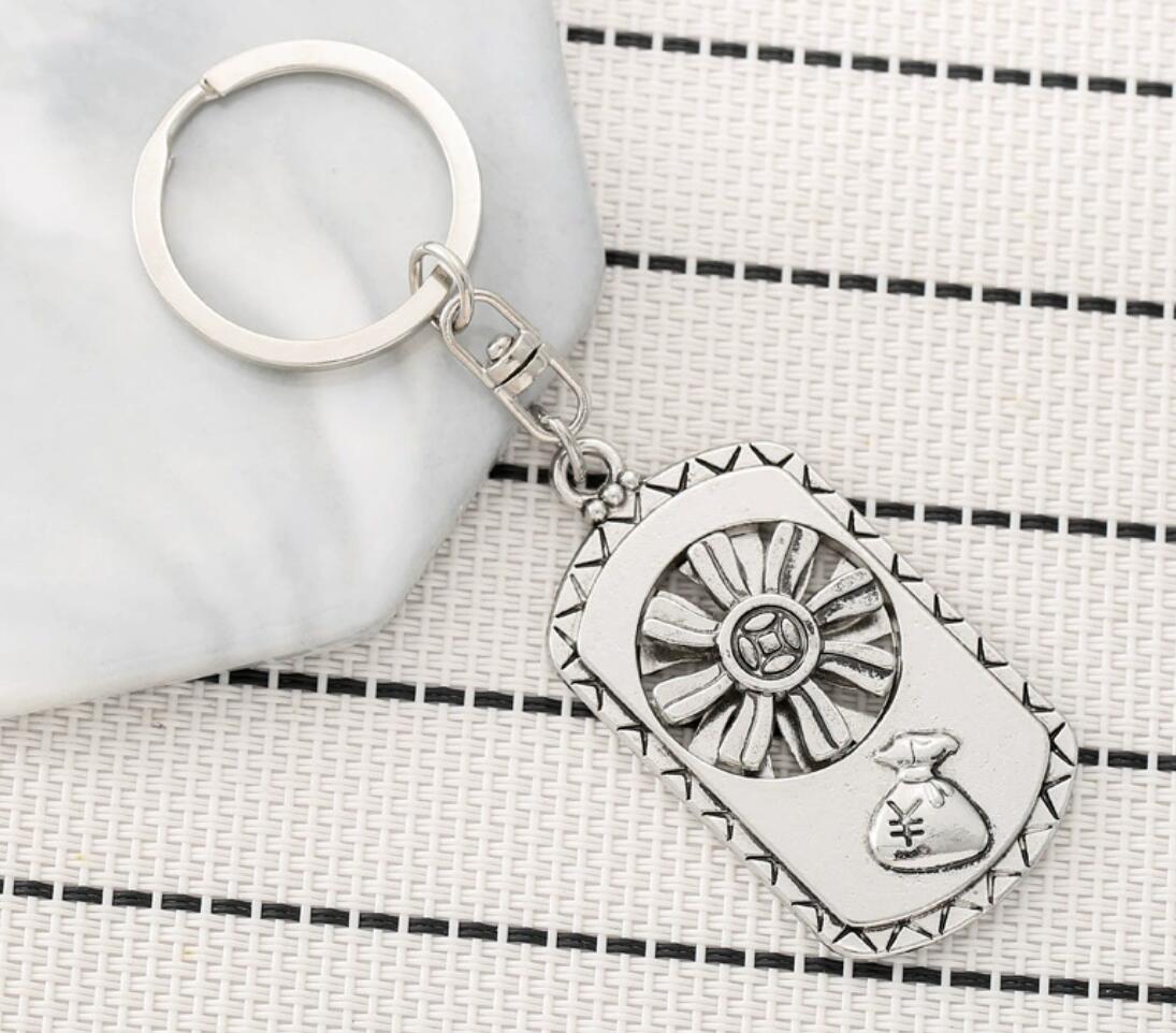 Rotatable sun lotus keychain