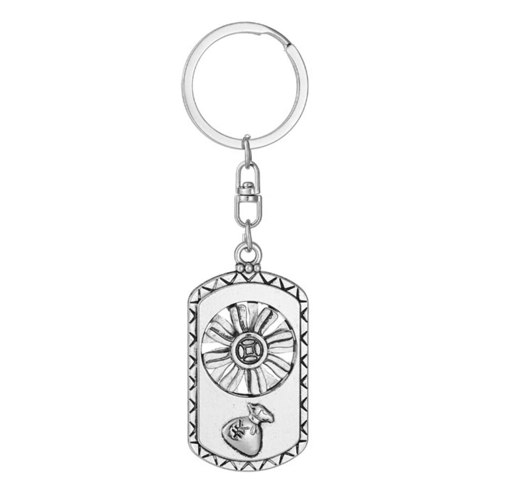 Rotatable sun lotus keychain