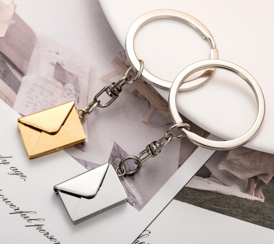 Creative envelope stainless steel keychain