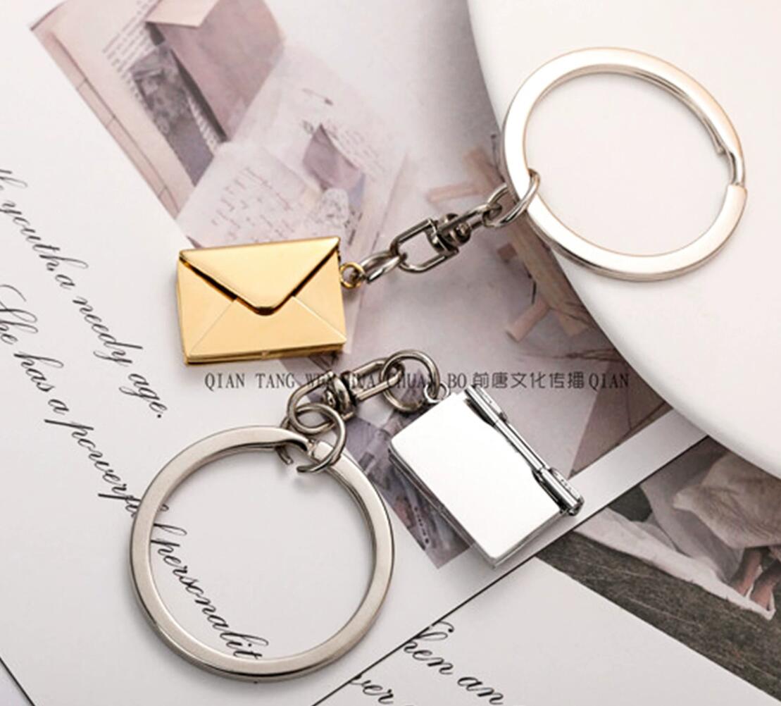 Creative envelope stainless steel keychain