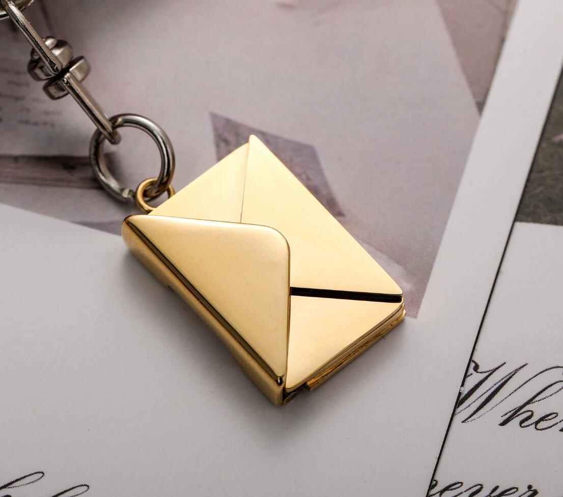 Creative envelope stainless steel keychain