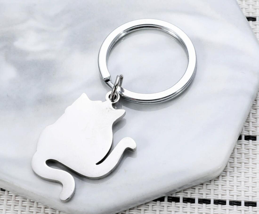 Couple cat back view keychain