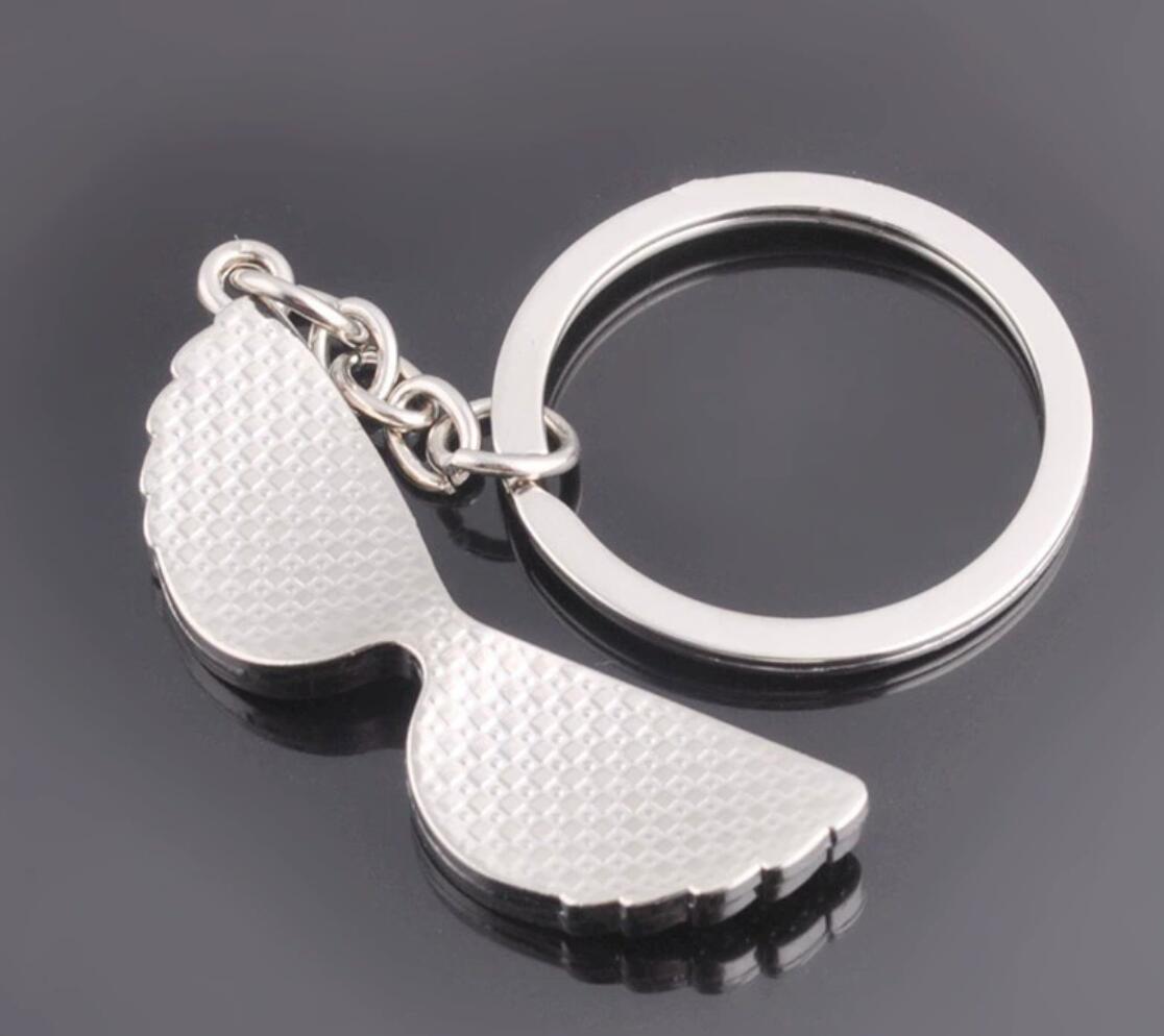 Rhinestone glasses keychain