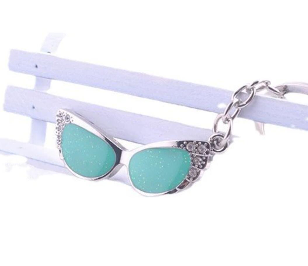 Rhinestone glasses keychain