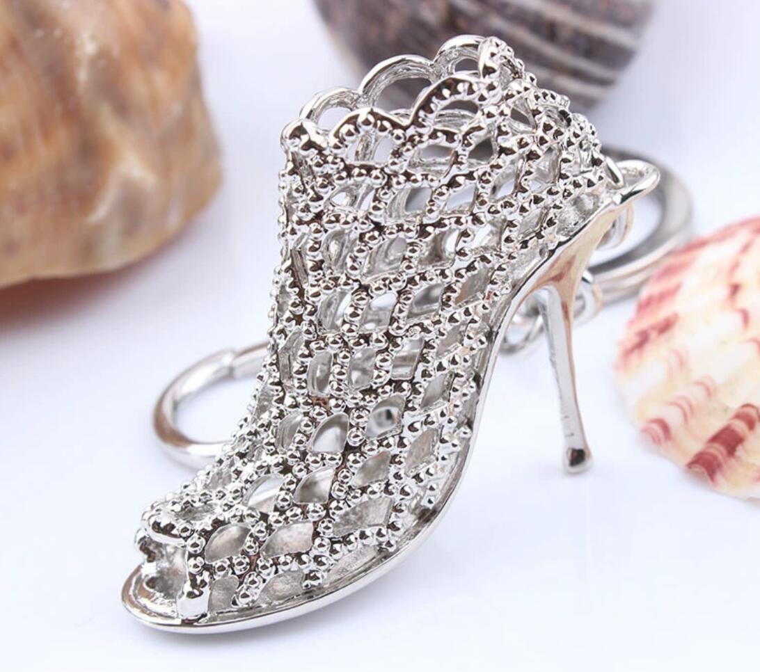 Hollow high-heeled shoe keychain