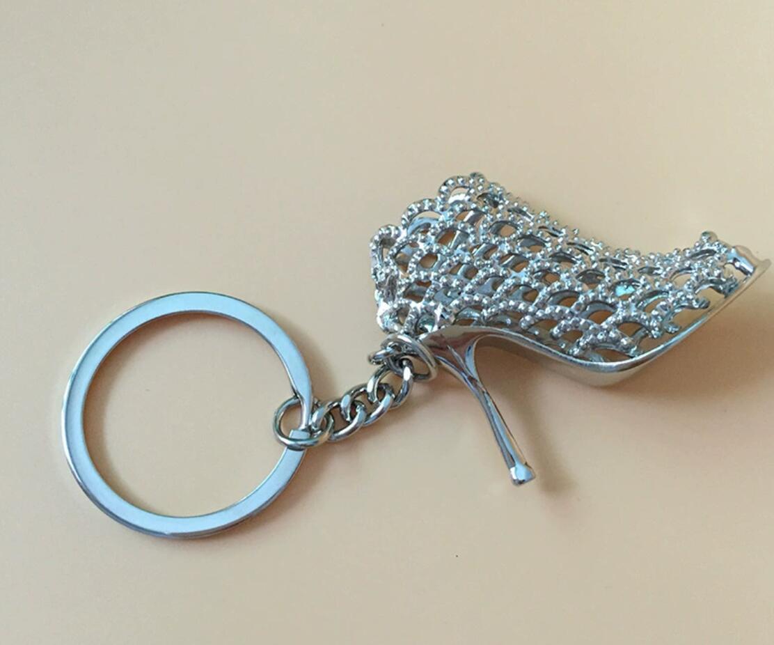 Hollow high-heeled shoe keychain