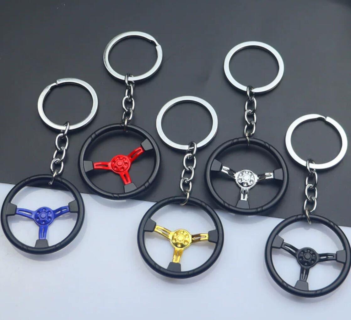 Alloy car steering wheel keychain