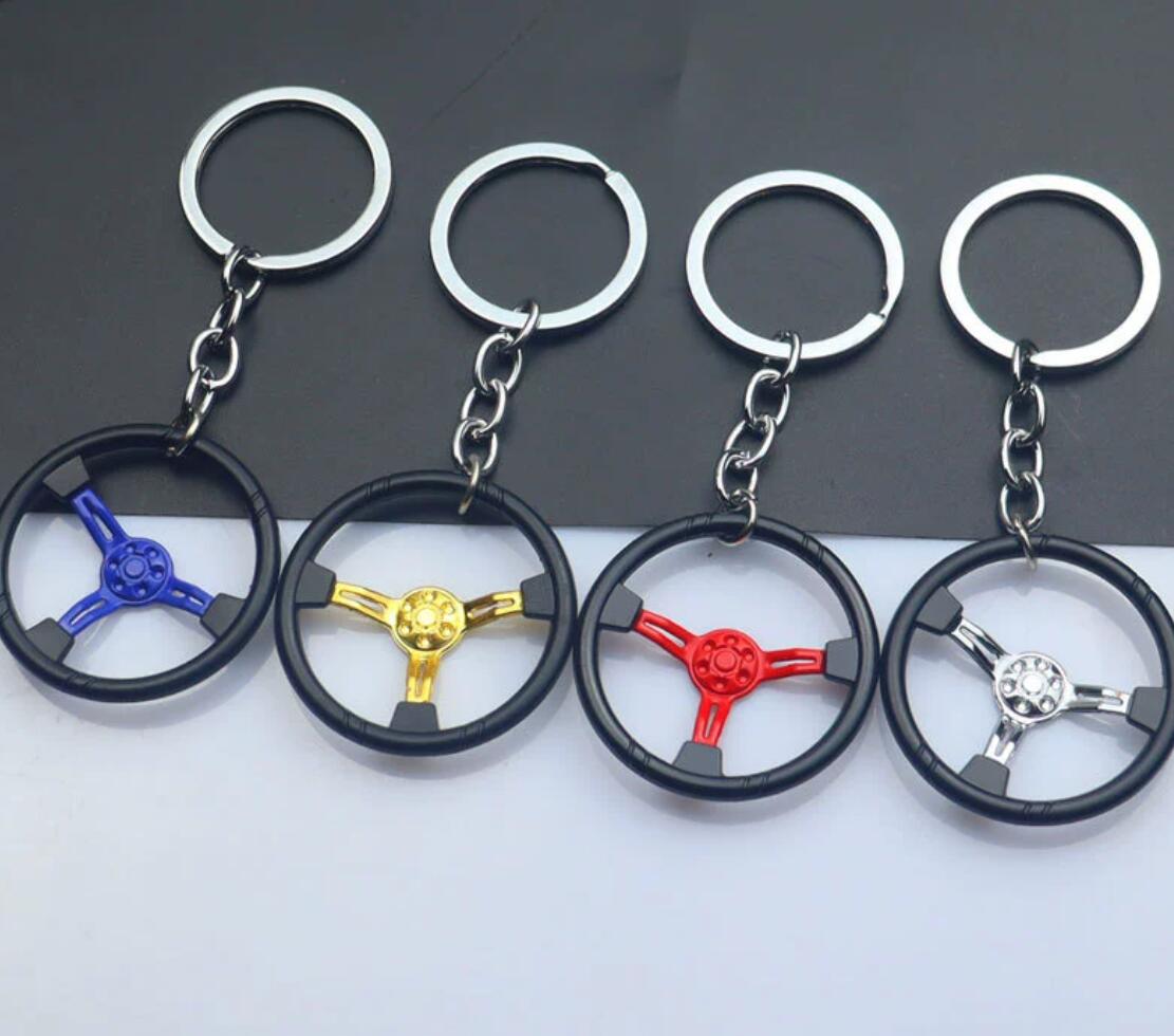 Alloy car steering wheel keychain