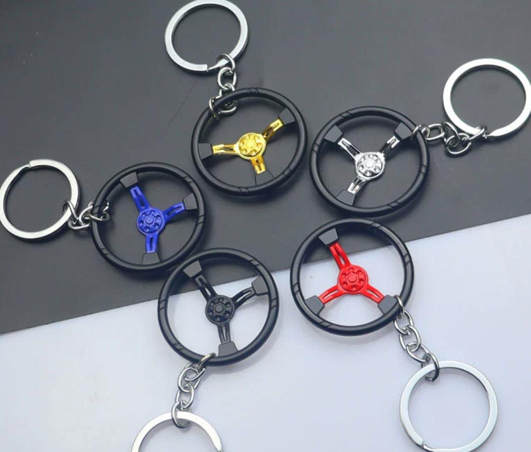 Alloy car steering wheel keychain