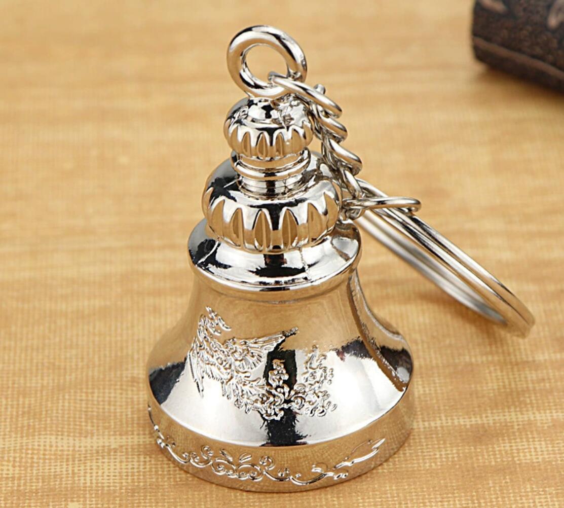 Retro personalized bell keychain