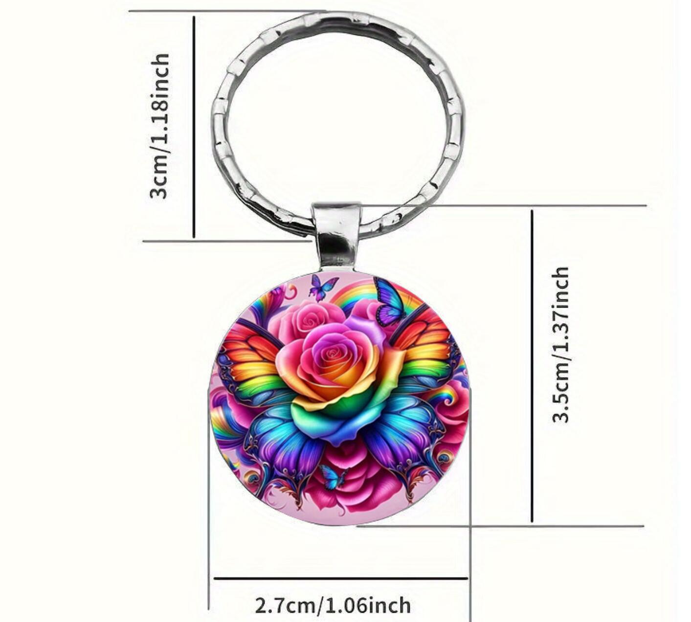 Beautiful colorful divine flower pattern keychain