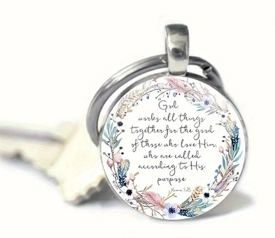 Bible Quote Time Gem Keychain
