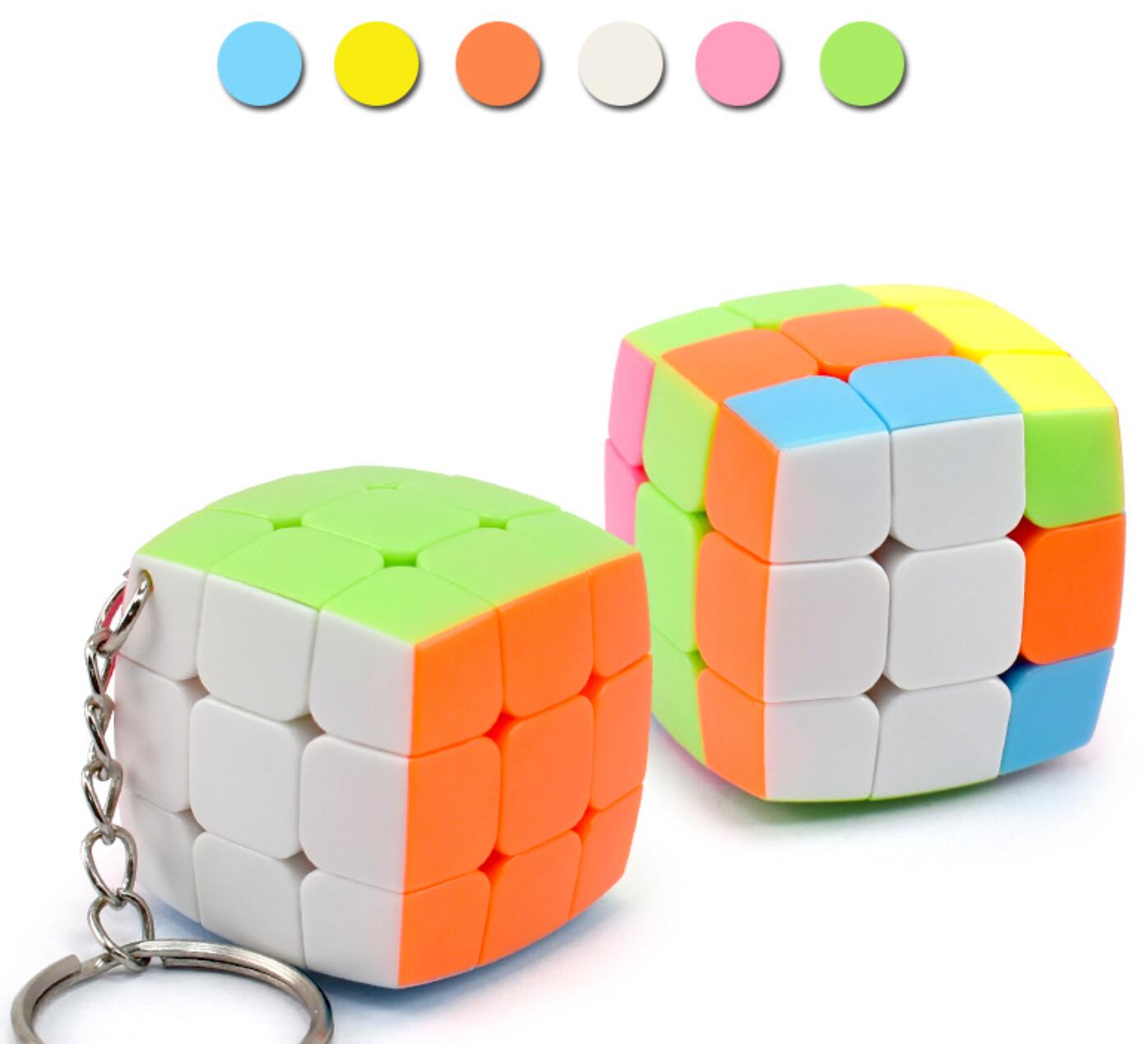 New mini three-level bread-shaped Rubik's cube keychain