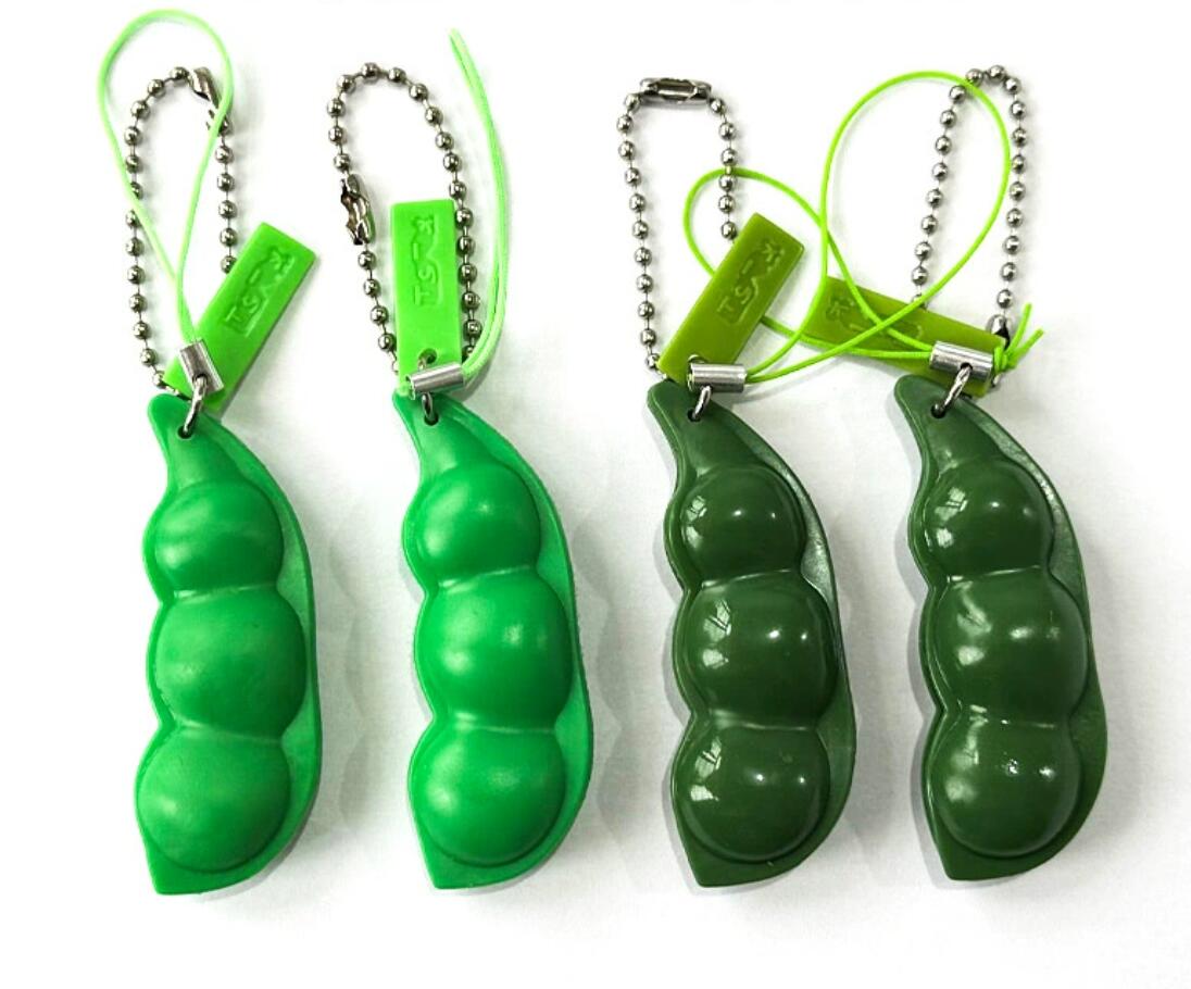 Squeeze pea pod keychain