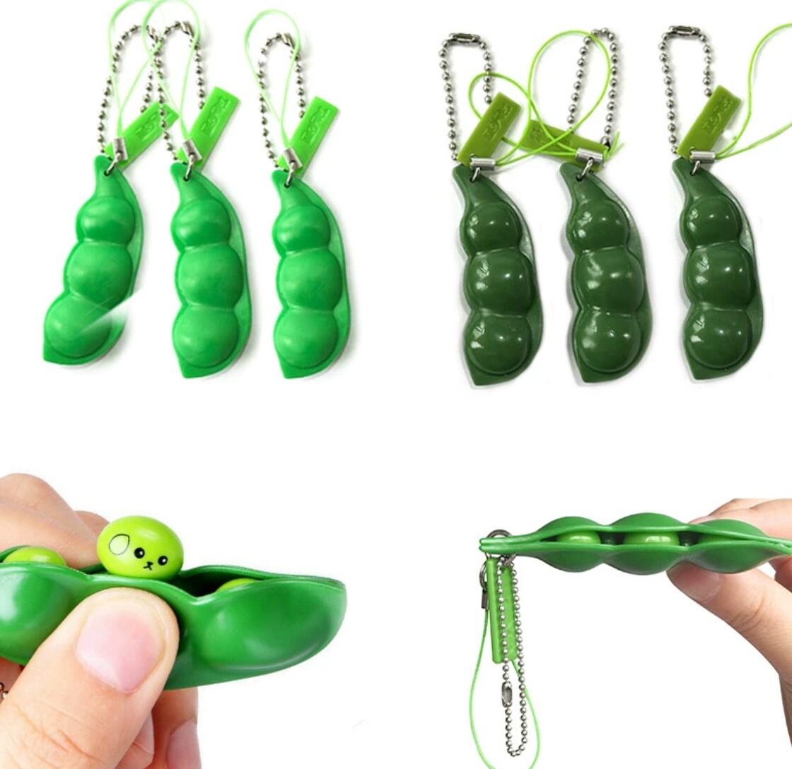 Squeeze pea pod keychain