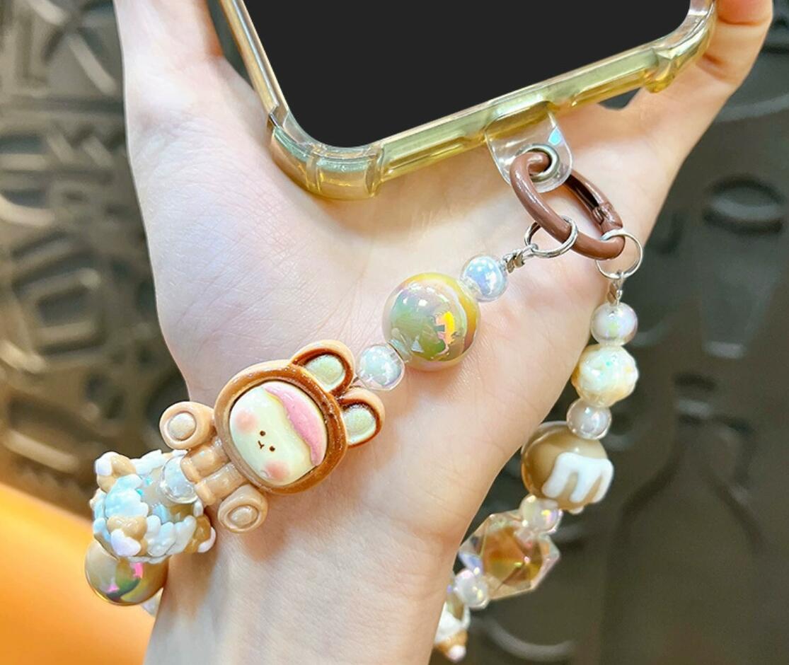 Cute cartoon dopamine handmade beaded keychain