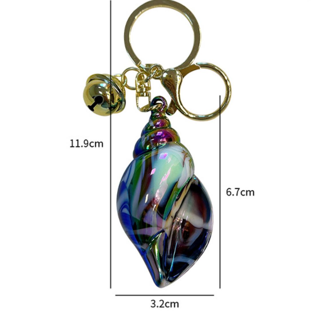 Color-plated conch bell keychain