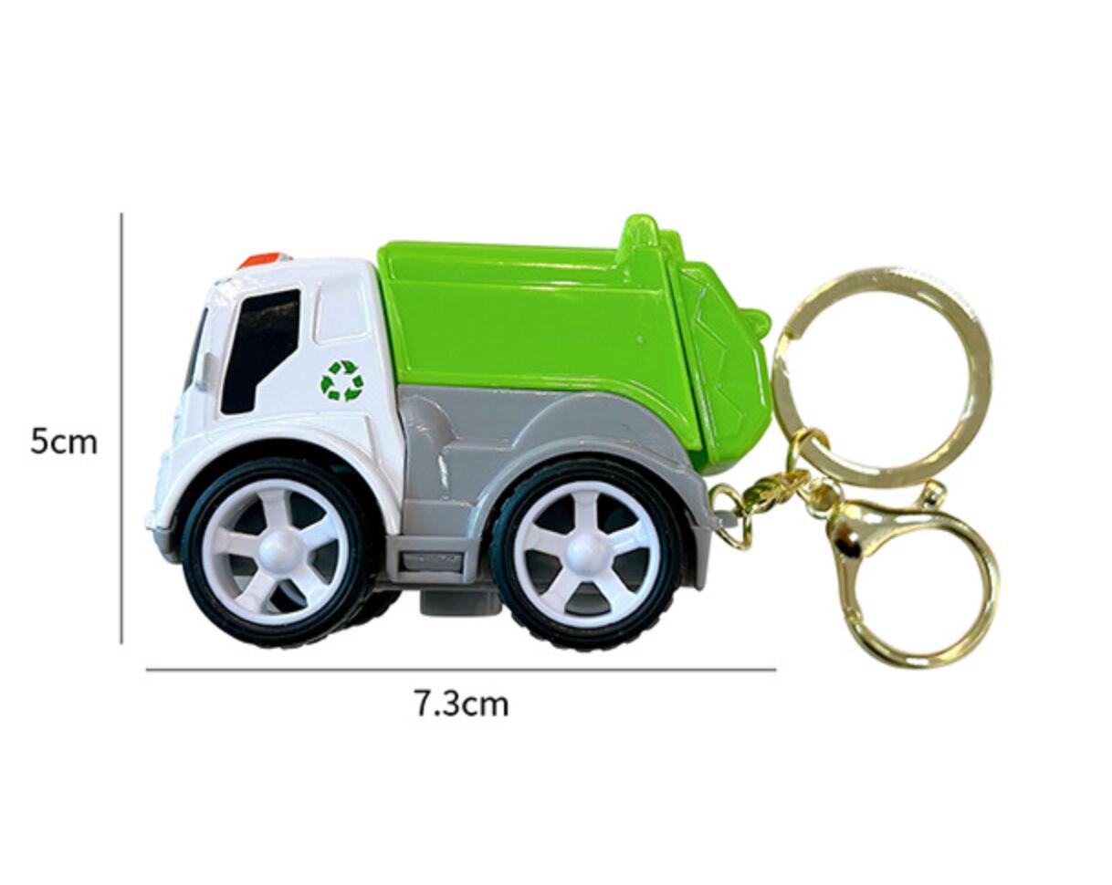 Cartoon mini sanitation truck keychain