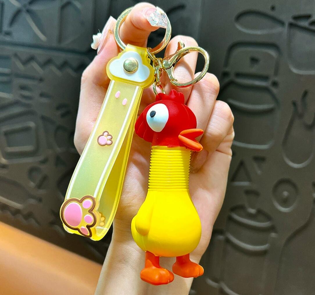 Creative retractable animal keychain