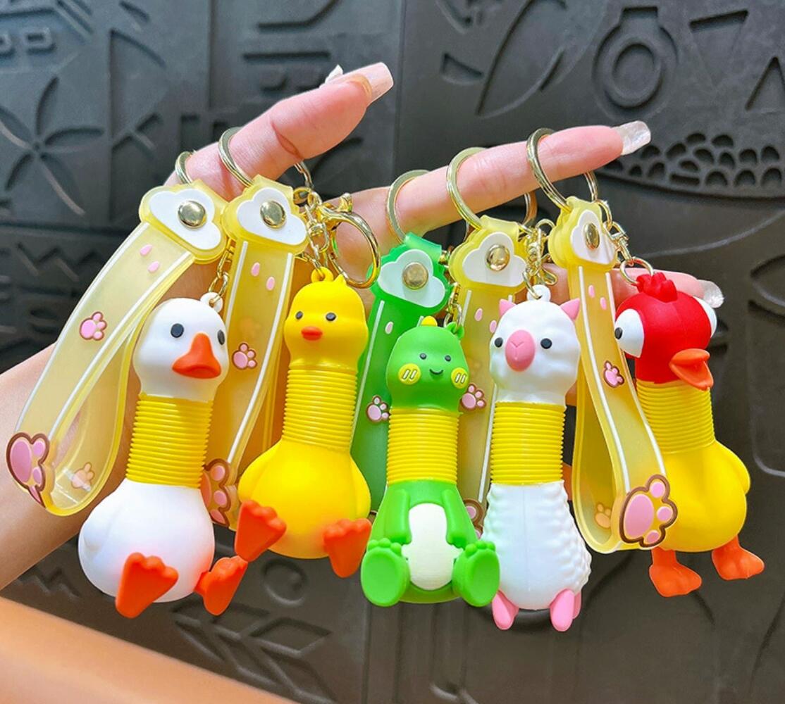 Creative retractable animal keychain