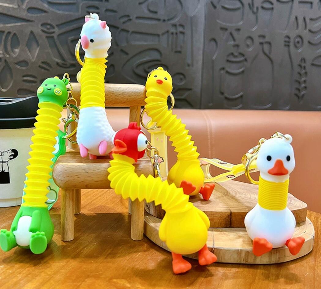 Creative retractable animal keychain
