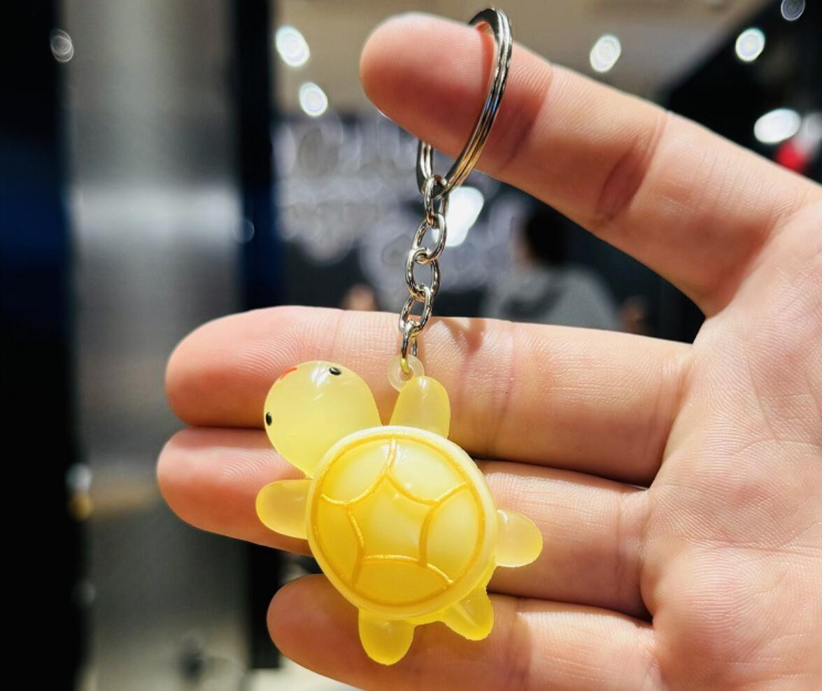 3D soft rubber turtle keychain