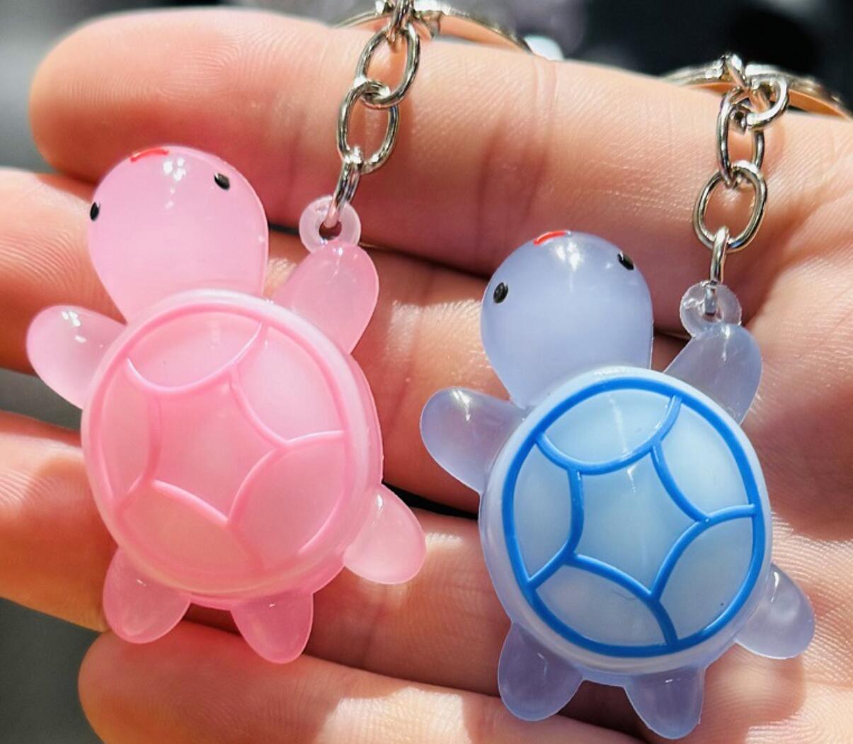 3D soft rubber turtle keychain