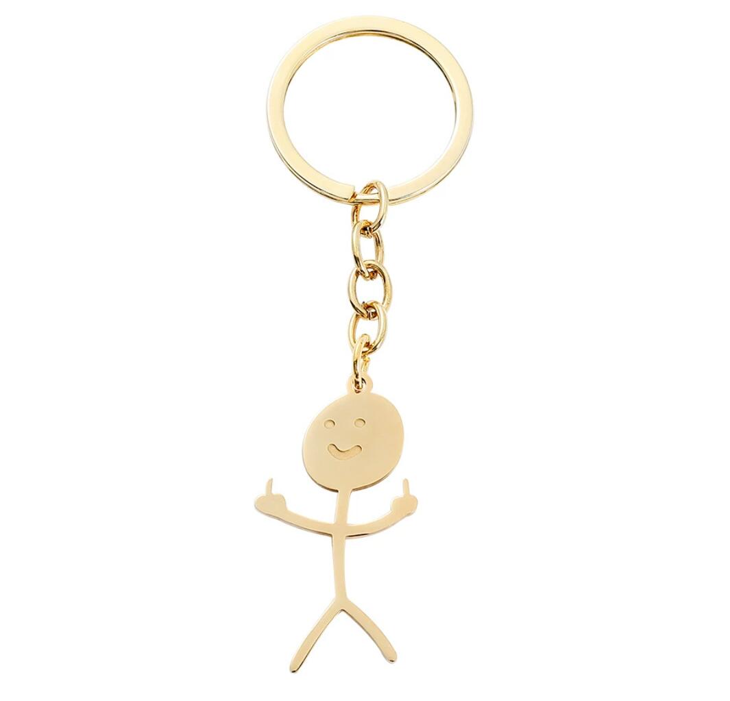 Funny Doodle stainless steel figurine keychain