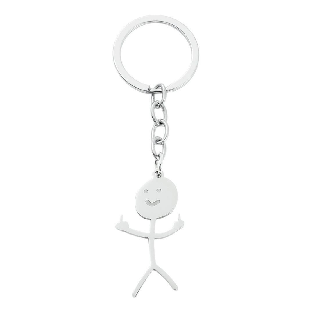 Funny Doodle stainless steel figurine keychain