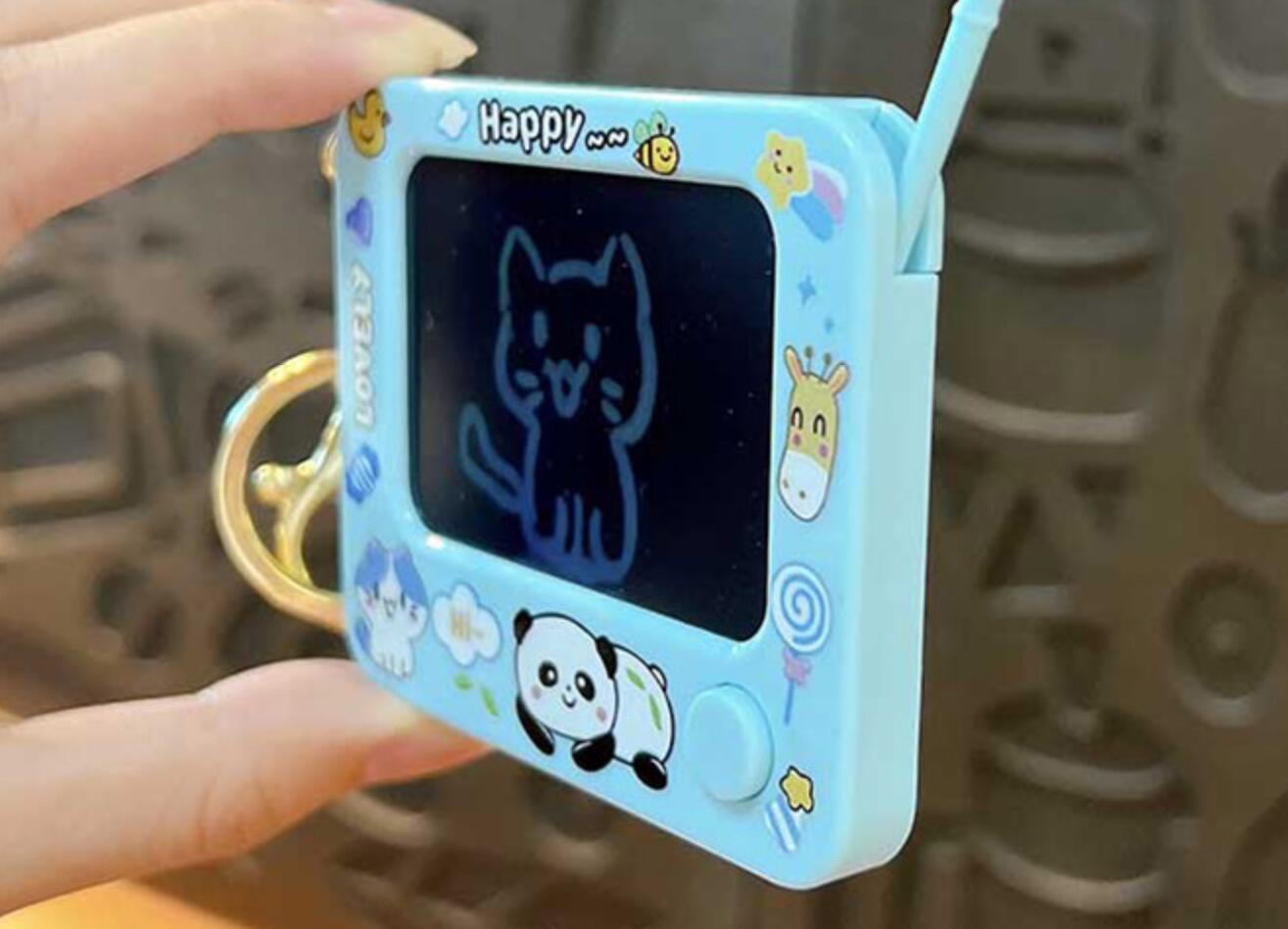 Cartoon Electronic Drawing Board Keychain