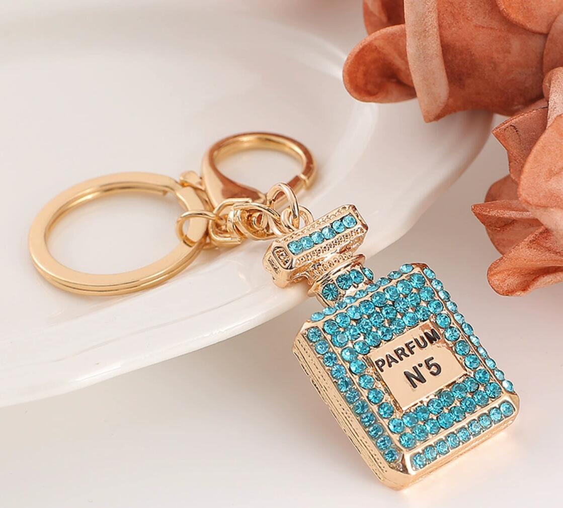 Exquisite crystal perfume bottle keychain