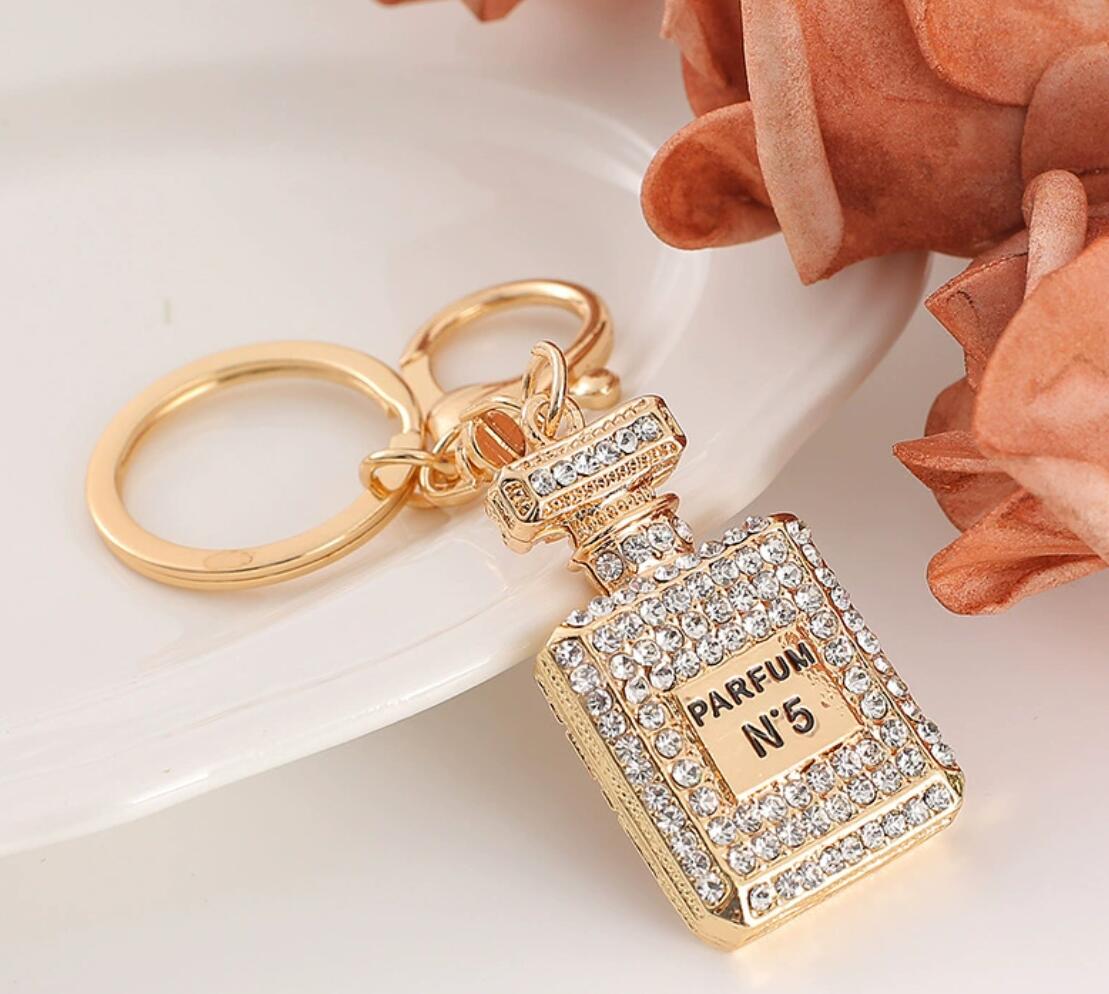 Exquisite crystal perfume bottle keychain