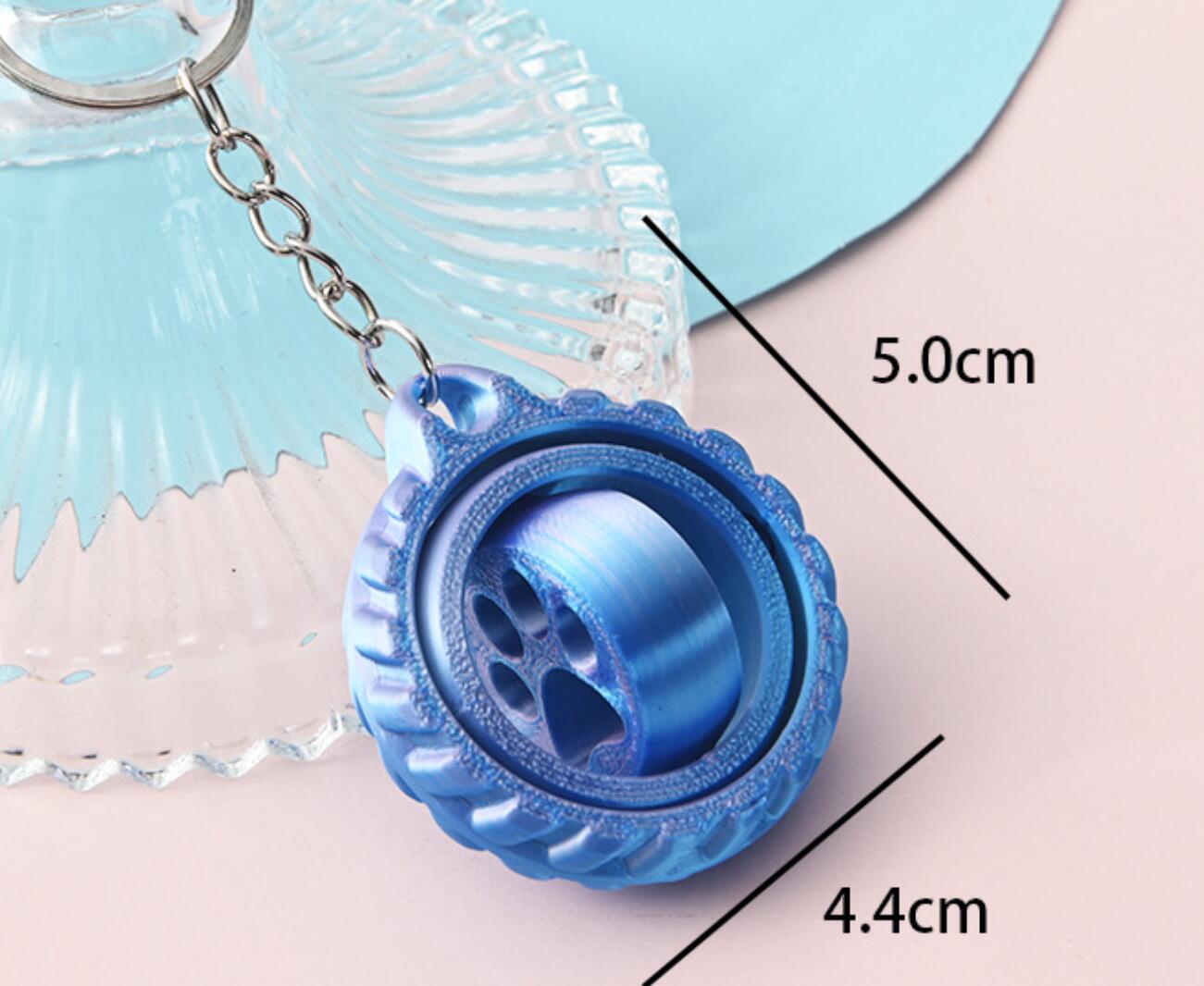 3D printed spinning top model keychain