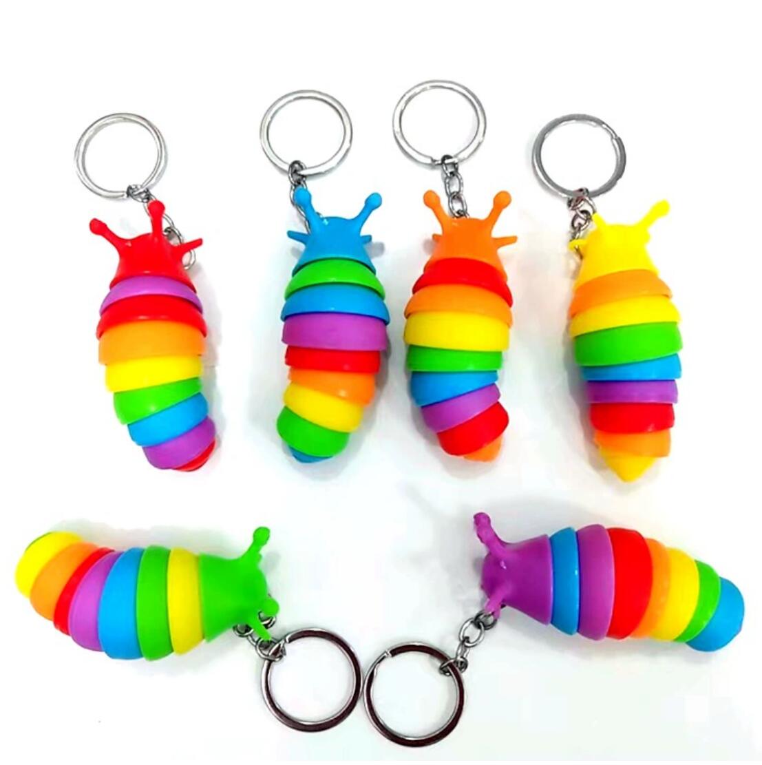 Fun stress relief caterpillar keychain