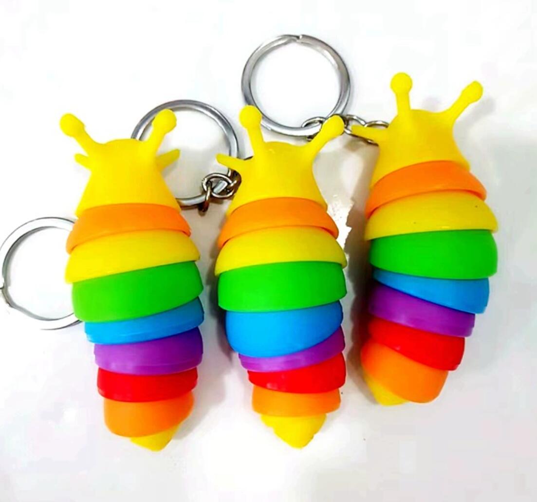 Fun stress relief caterpillar keychain