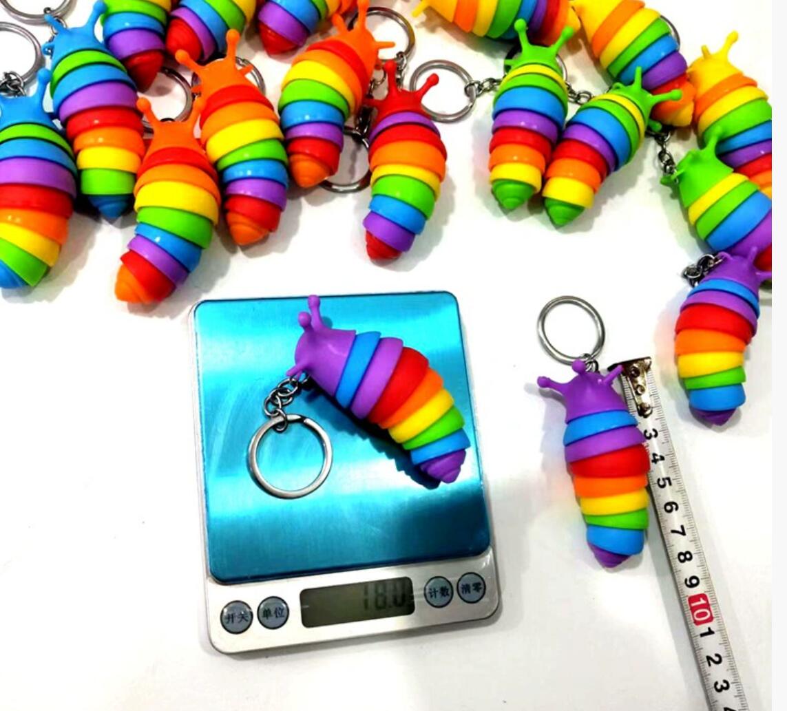 Fun stress relief caterpillar keychain