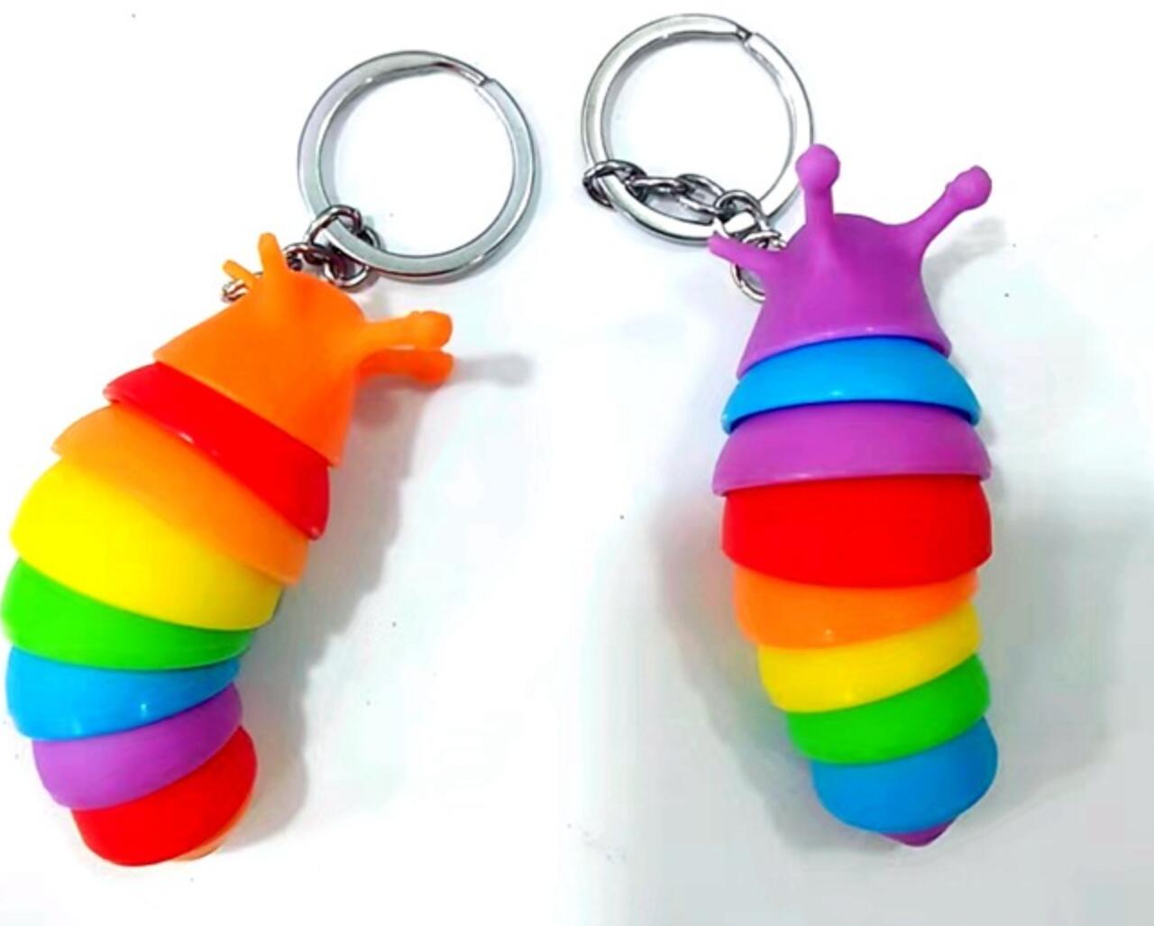 Fun stress relief caterpillar keychain