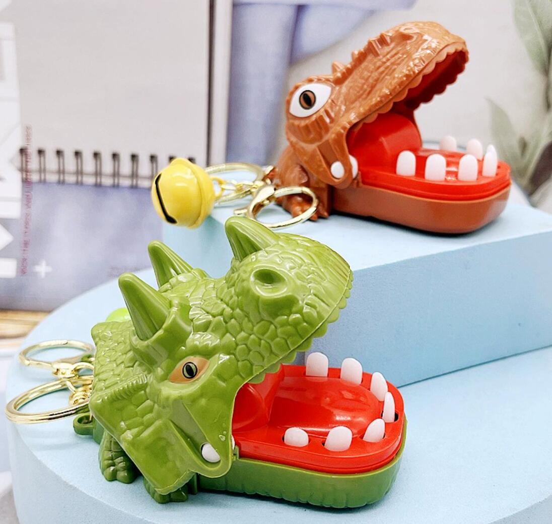 Finger-biting decompression toy dinosaur Tyrannosaurus Rex keychain