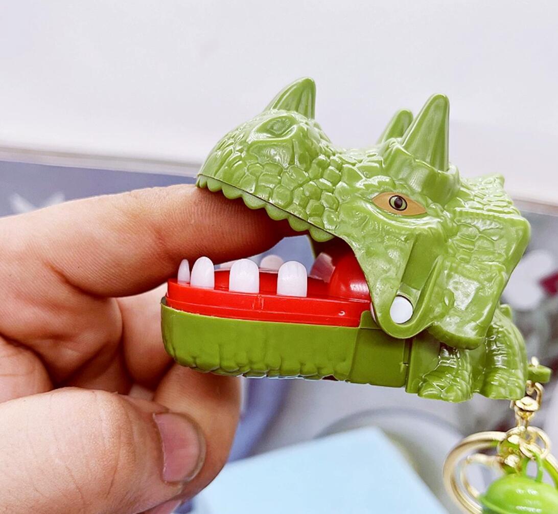 Finger-biting decompression toy dinosaur Tyrannosaurus Rex keychain