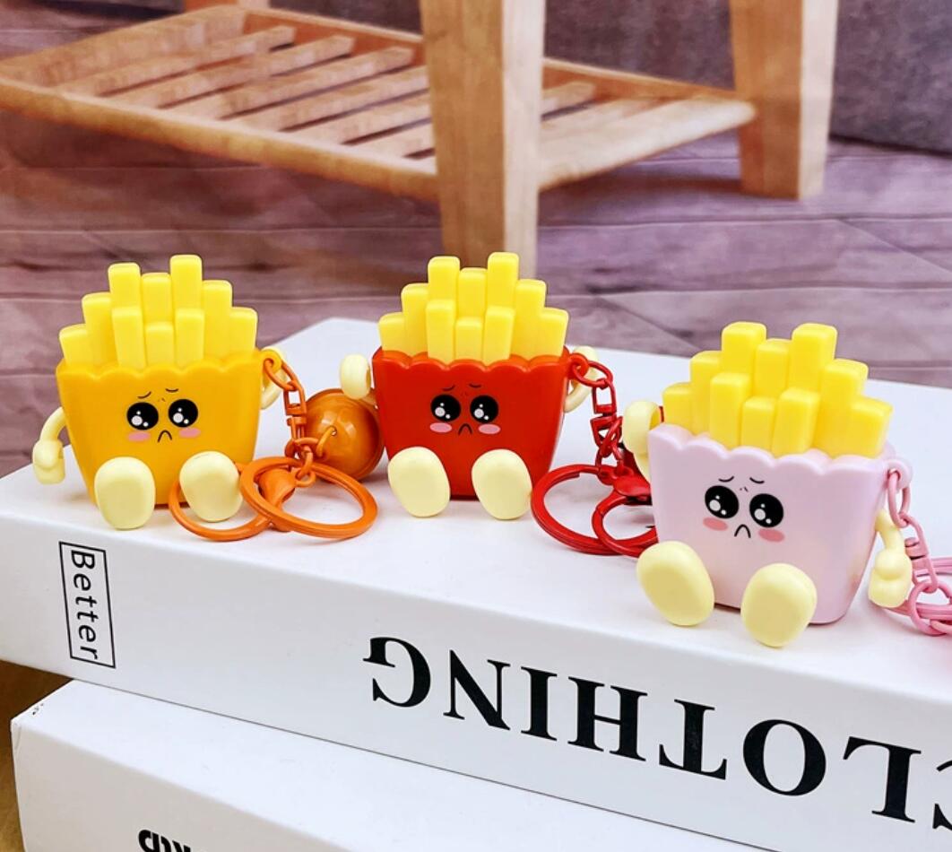 Cute and fun luminous French fries LED keychain