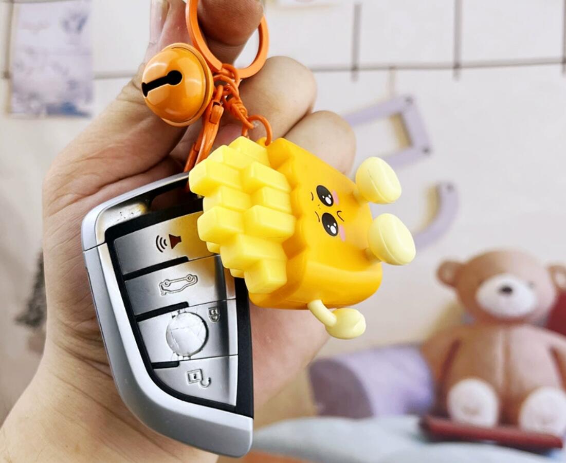 Cute and fun luminous French fries LED keychain
