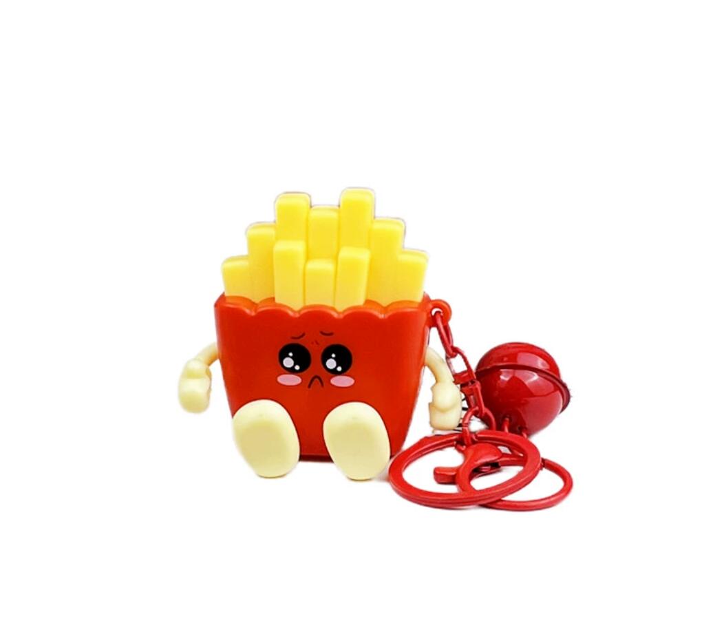 Cute and fun luminous French fries LED keychain
