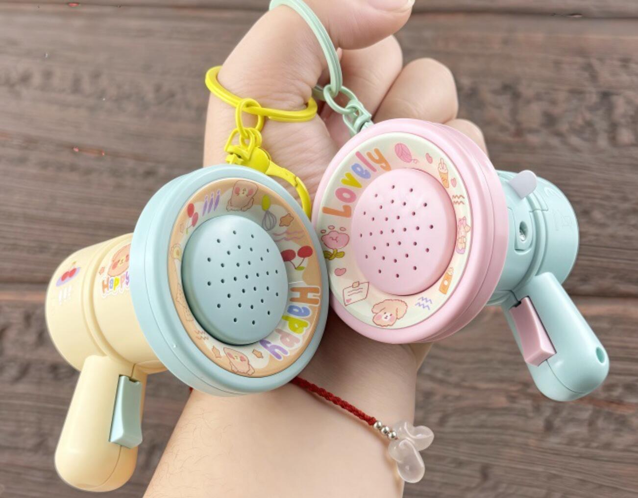 Cartoon mini recording speaker keychain